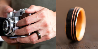 wooden rings made from ebony wood