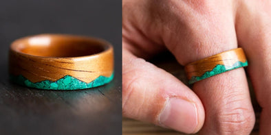 wooden rings made from koa wood