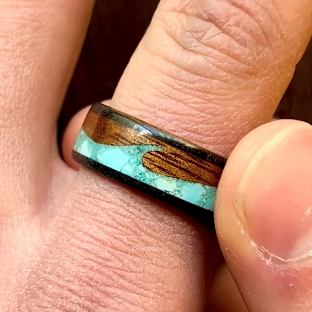 Raw Turquoise Waves in Tourmaline