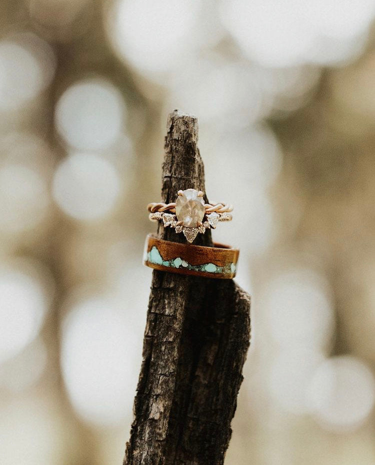 anniversary rings on stick