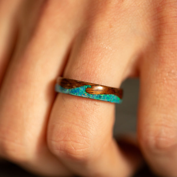 Koa & Blue Pacific Opal Waves