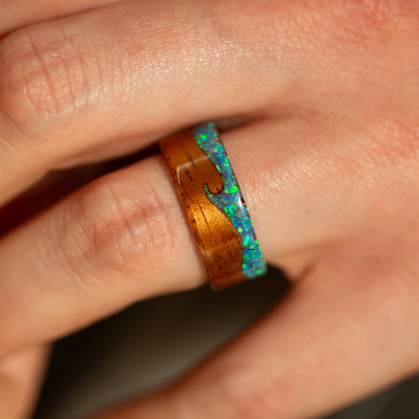 Koa & Blue Pacific Opal Waves