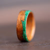 wooden ring with malachite wave