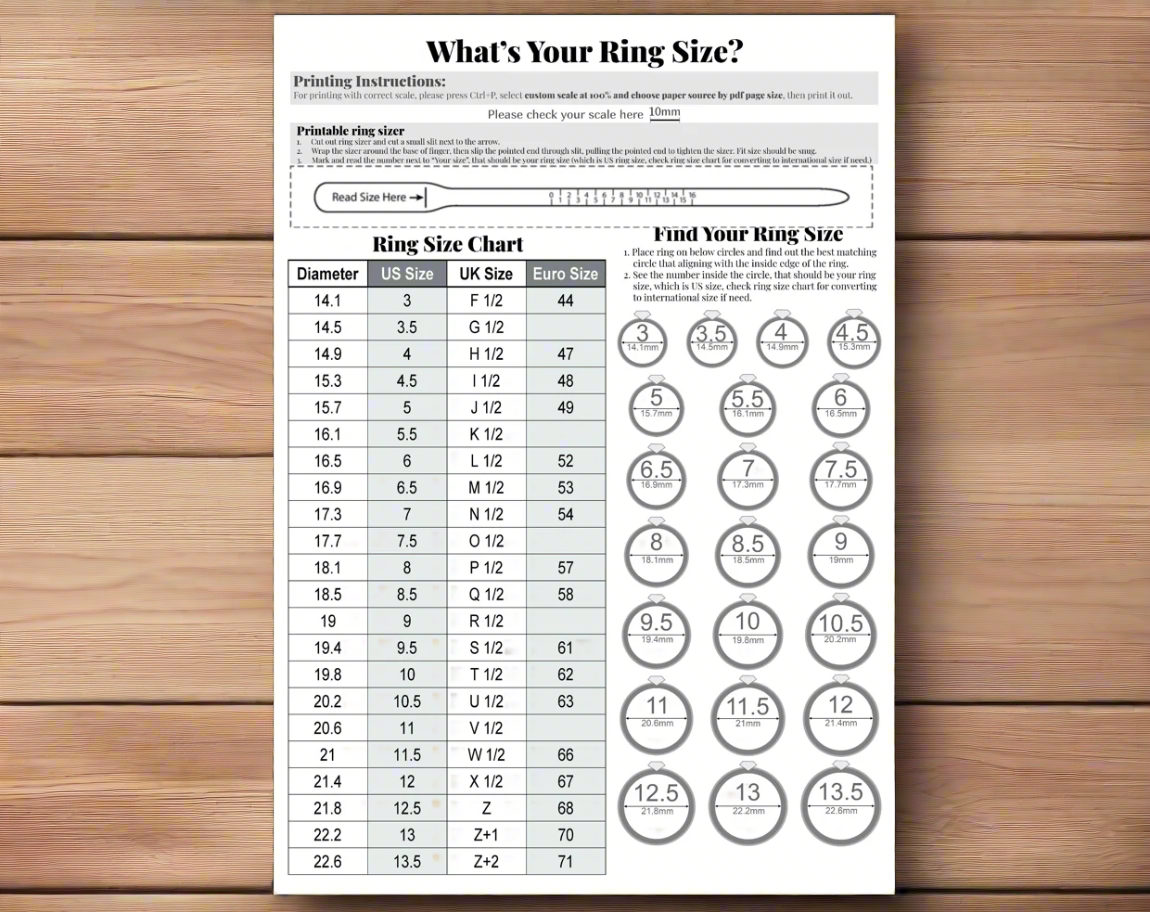 Conversion Chart How To Measure Her Ring Size Sizing Chart Ring