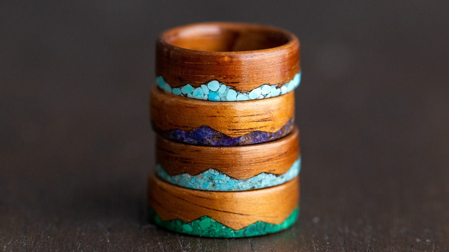 unique handcrafted wooden rings