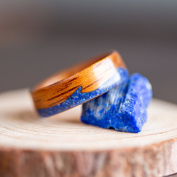 Lapis Lazuli Waves with Mother of Pearl Moon