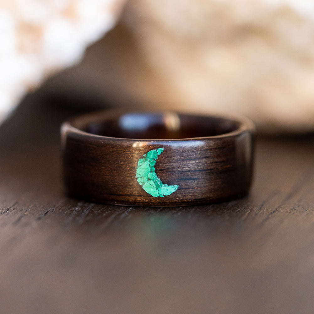 Crescent Moon in Malachite