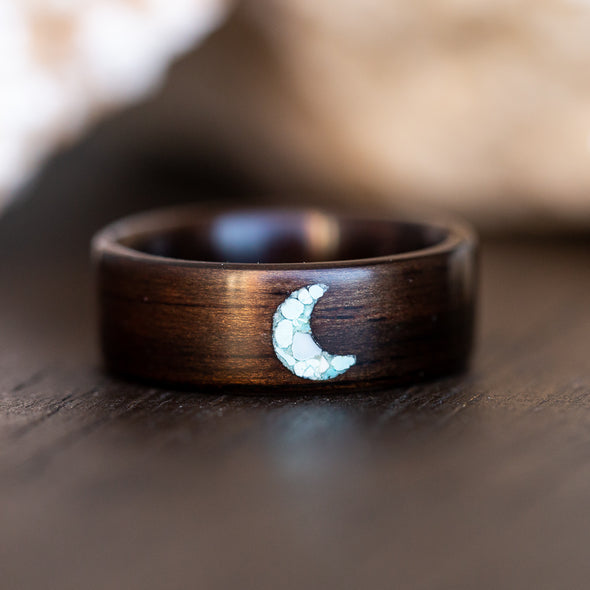 Crescent Moon in Raw Turquoise