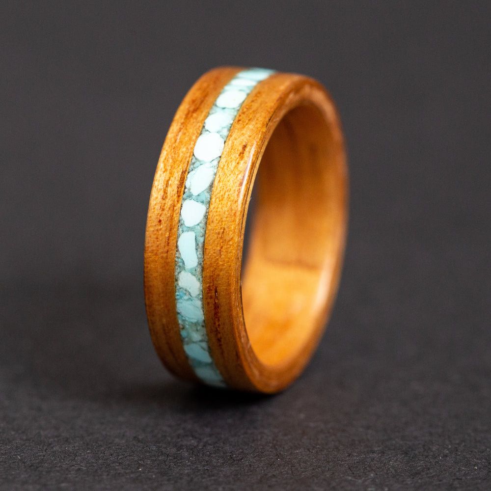 Hawaiian Koa wood turquoise inlay